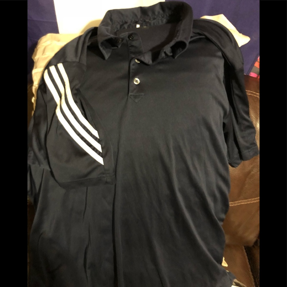 5 for $25 Adidas sport polo shirt  XL navy blue